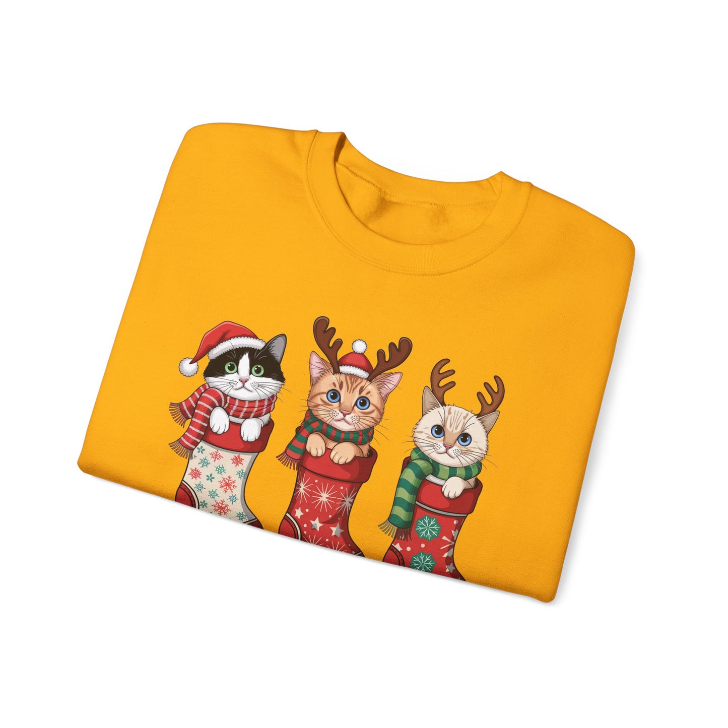 🐱🎄 Kitties in Stockings Sweatshirt – Cozy & Adorable Holiday Cats 🧦✨