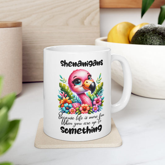 🌸 Flamingo &amp; Floral Bliss – Taza de café colorida y divertida para amantes de la naturaleza 🌺