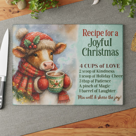 🎄☕ Highland Cow Recipe for a Joyful Christmas Cutting Board – Festive Winter Kitchen Décor ❄️✨