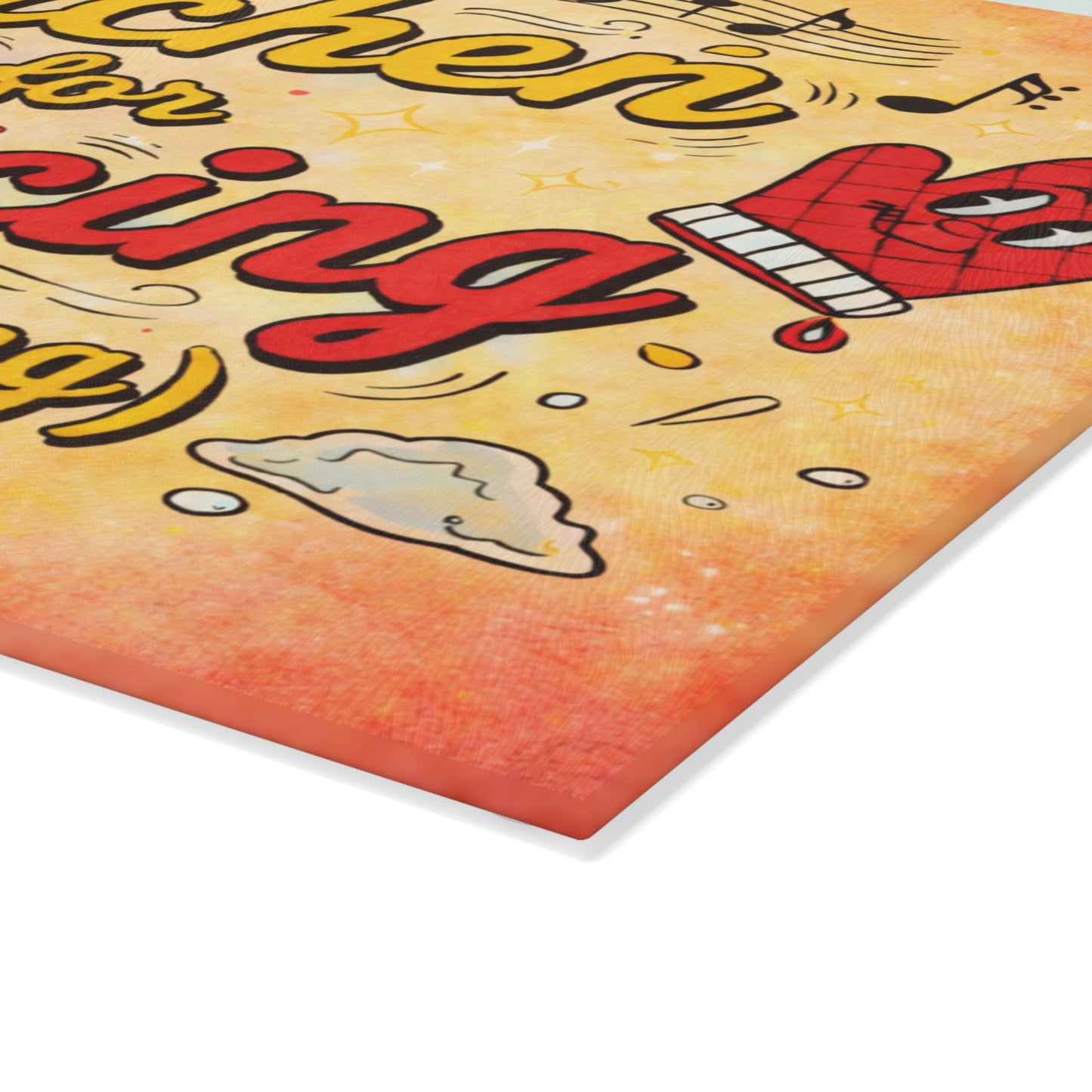 This Kitchen Is for Dancing (and Baking) Glass Cutting Board – Fun Music Kitchen Decor