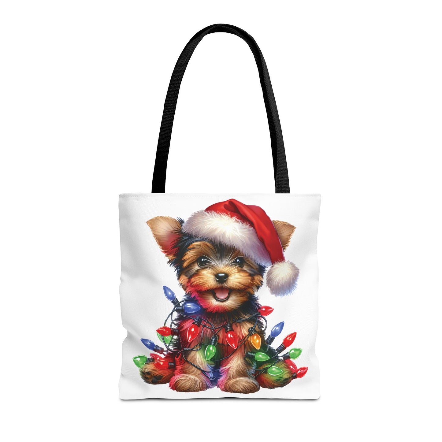 🎄 Yorkie Christmas Lights Tote Bag – Holiday Cheer in Every Carry 🎁