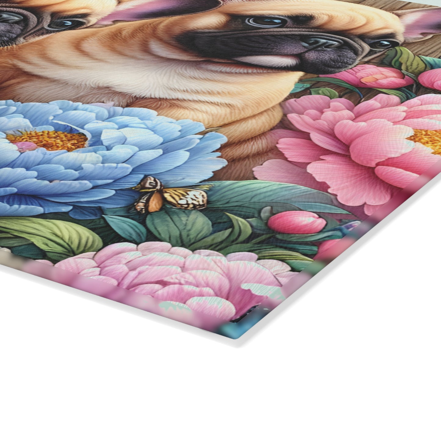 🐾 French Bulldog Floral Cutting Board – Adorable Pup Charm for Your Kitchen 🌸
