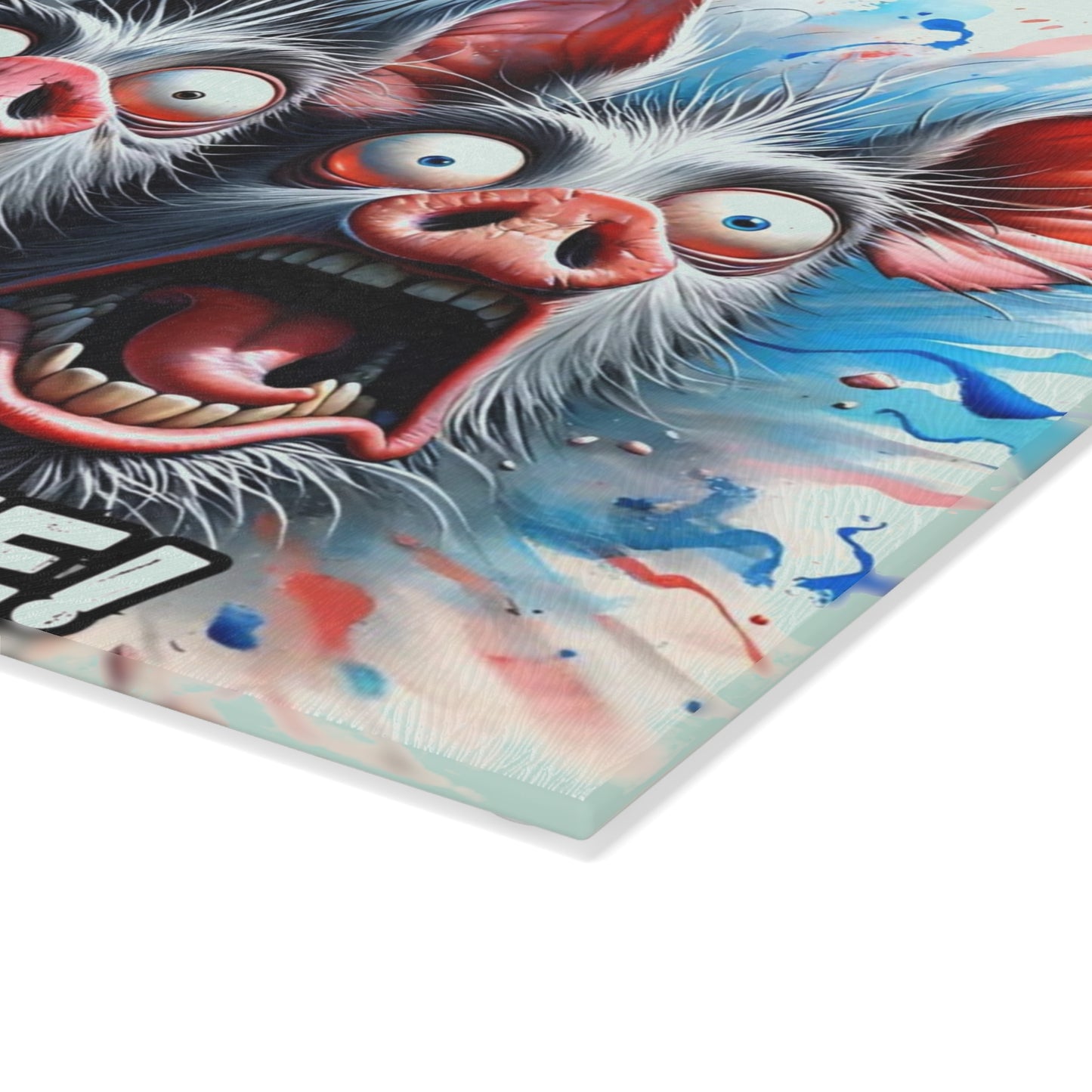 🐷🔪 “She’s Got a Knife!” Glass Cutting Board – Hilariously Spooky Farmhouse Vibes