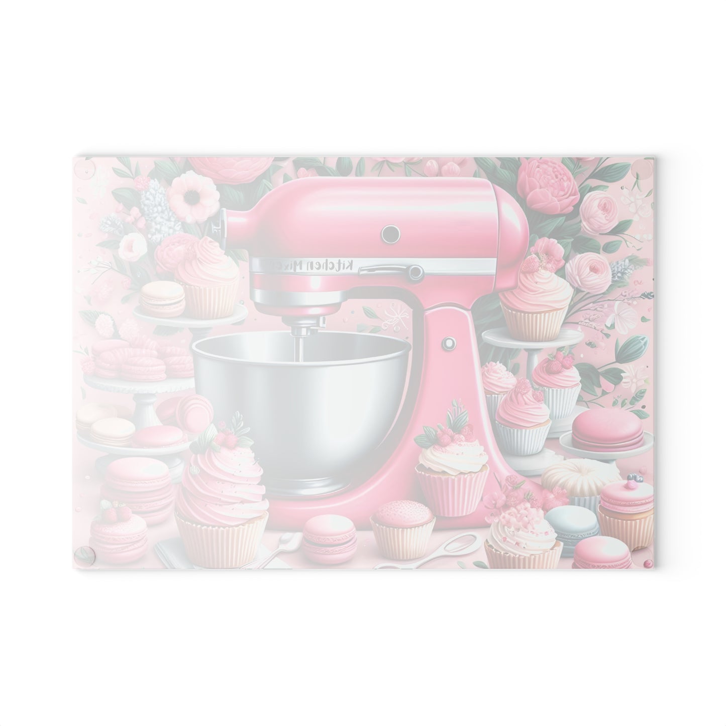 🌸💖 Pink Kitchen Mixer Cutting Board – Whimsical Baking Charm for Your Kitchen 🍰✨