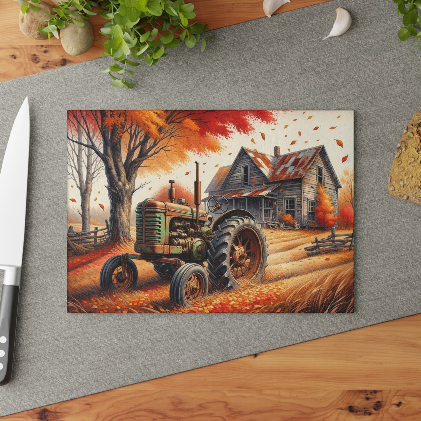 🚜 Rustic Tractor Cutting Board – Vintage Harvest Vibes for Your Farmhouse Kitchen