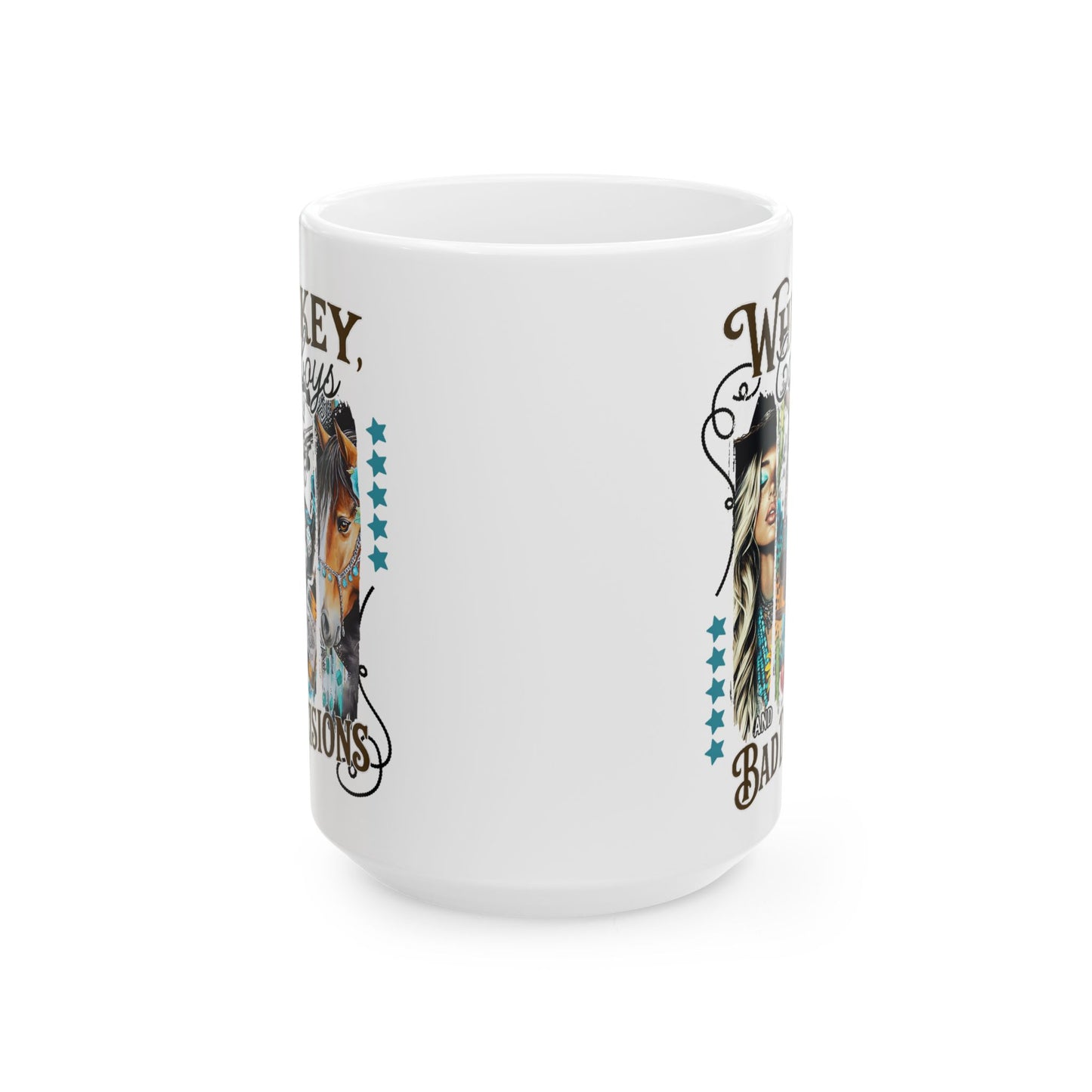 🥃 Whiskey, Cowboys, and Bad Decisions Mug – Perfect for the Wild at Heart! 🤠
