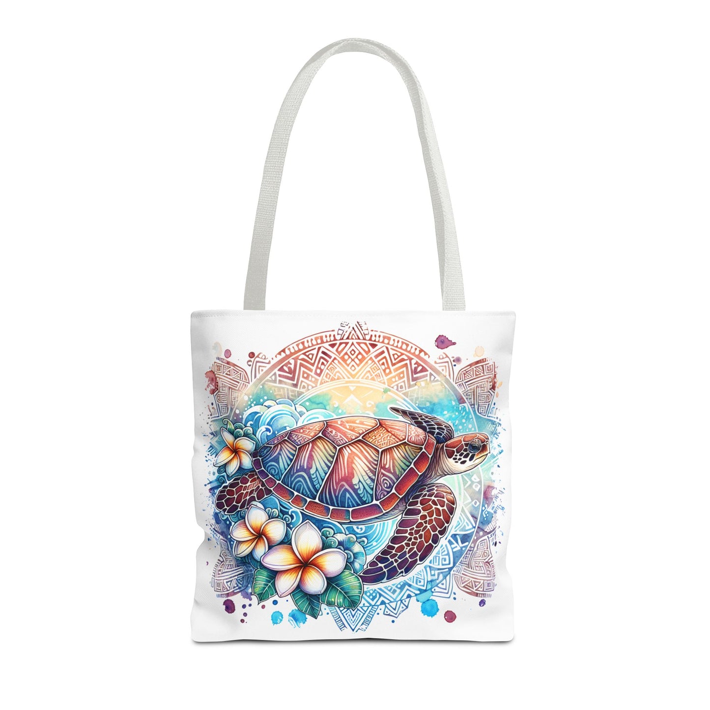 🐢 Vibrant Tribal Sea Turtle Tote Bag – Ocean Beauty Meets Island Vibes 🌊👜