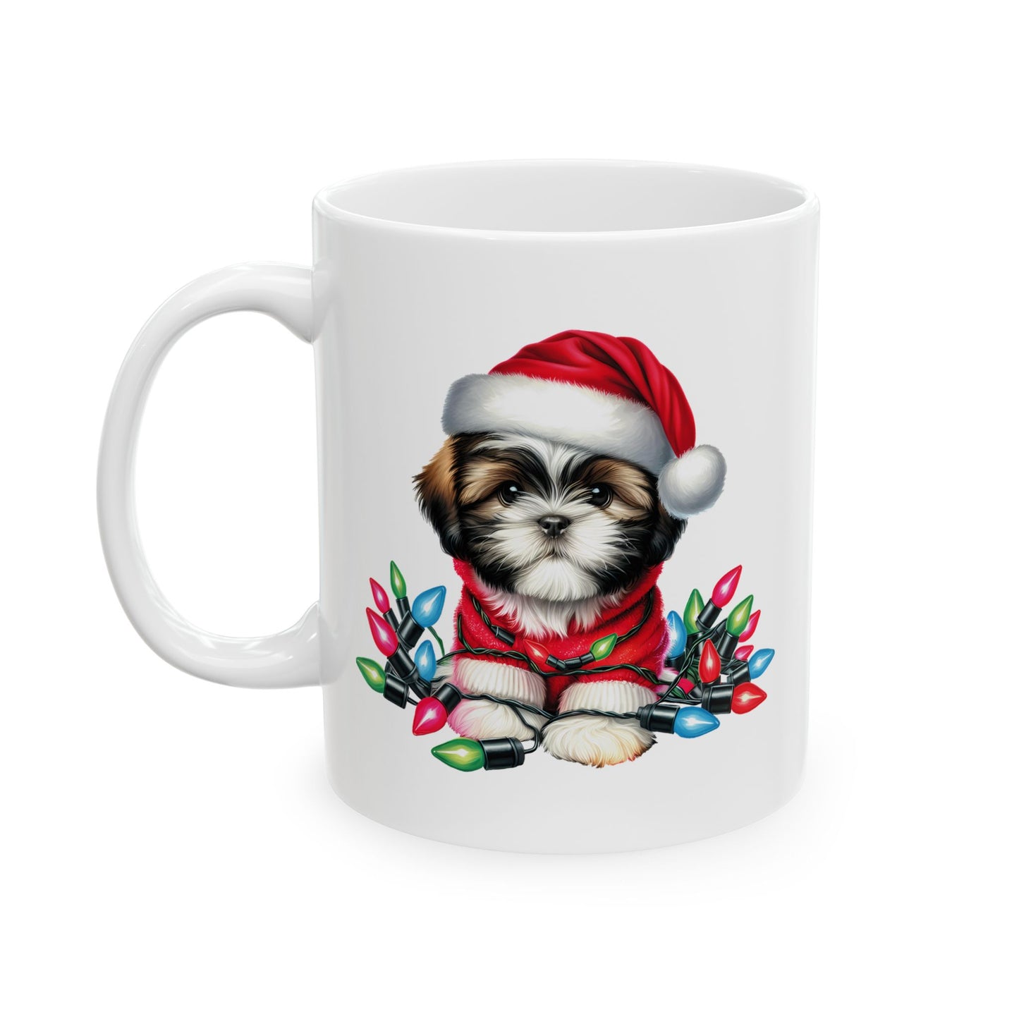 🎅 Shih Tzu Christmas Lights Mug – Sweet Holiday Sips with a Festive Pup 🐾