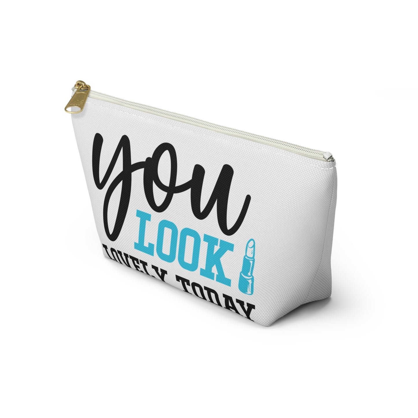 Accessory Pouch – "You Look Lovely Today" Blue Makeup Bag
