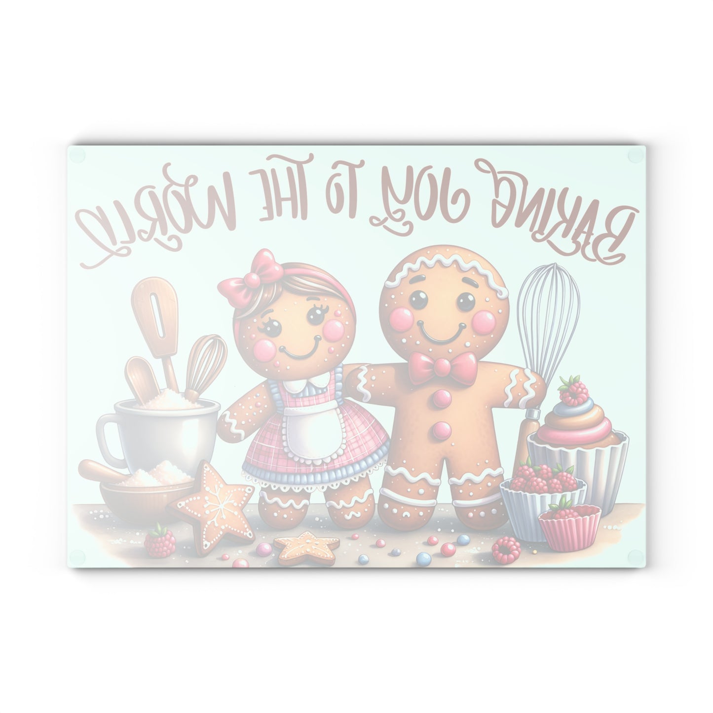 🍪🎄 Baking Joy to the World Gingerbread Couple Cutting Board 🎄🍪