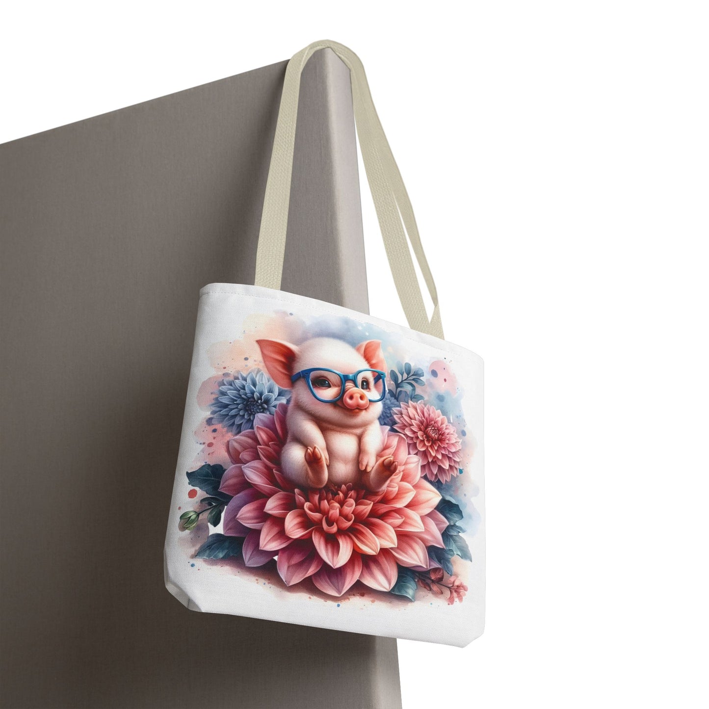 🐷 Floral Piglet Tote Bag – Cute, Whimsical & Practical 🌸