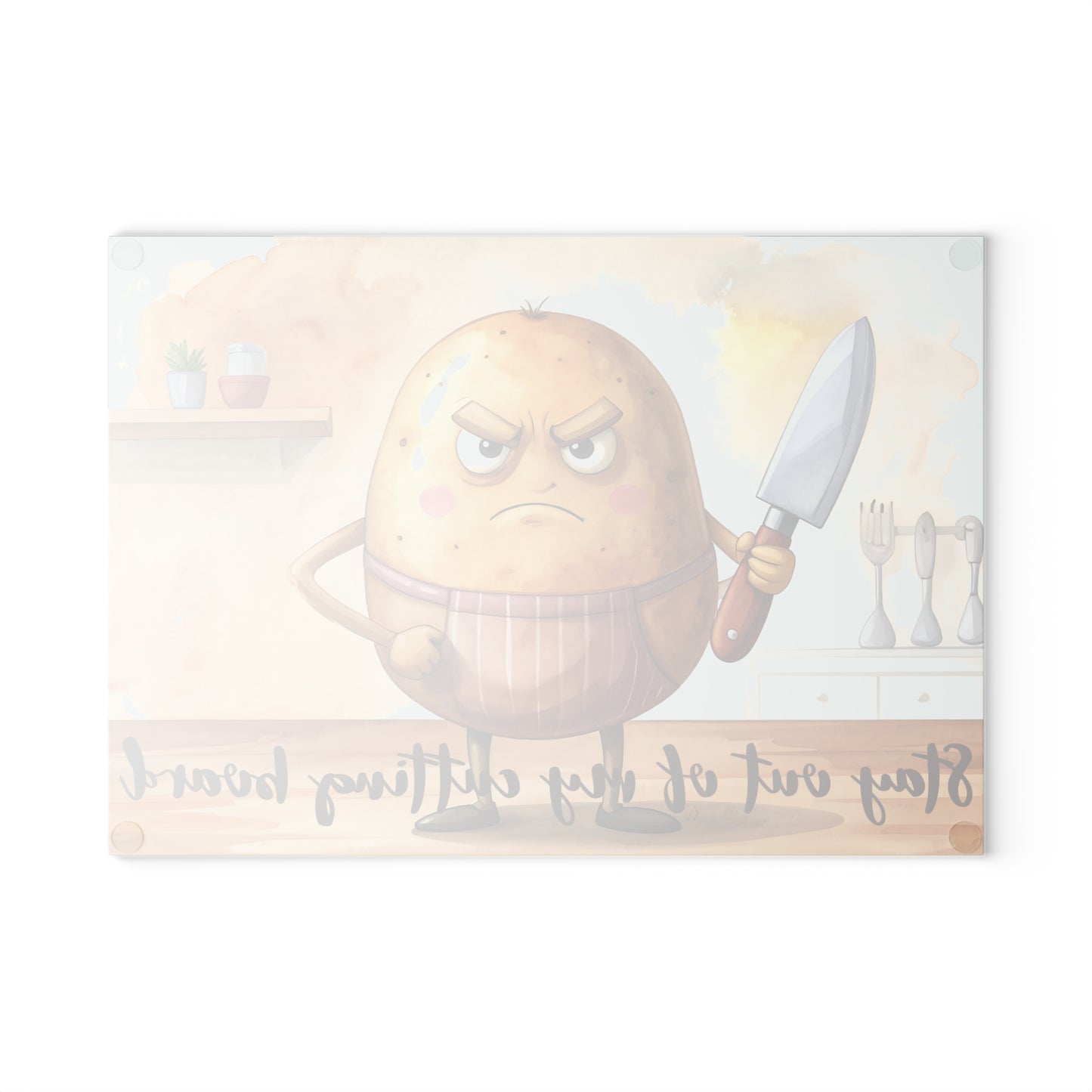 🥔 Stay Out of My Cutting Board – Funny Kitchen Humor for Your Home
