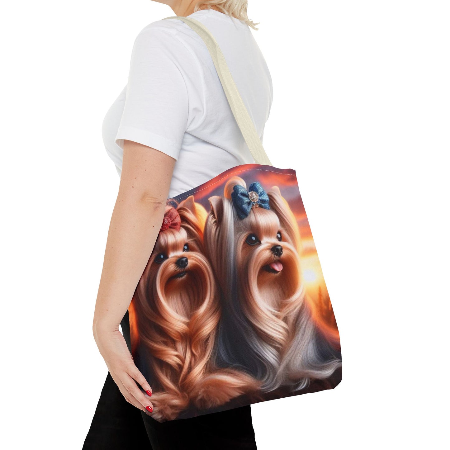 Bolsa de tela Yorkshire Terrier: un bonito regalo para amantes de los perros, bolsa de compras reutilizable, accesorio para amantes de las mascotas, elegante bolso de mano para uso diario.