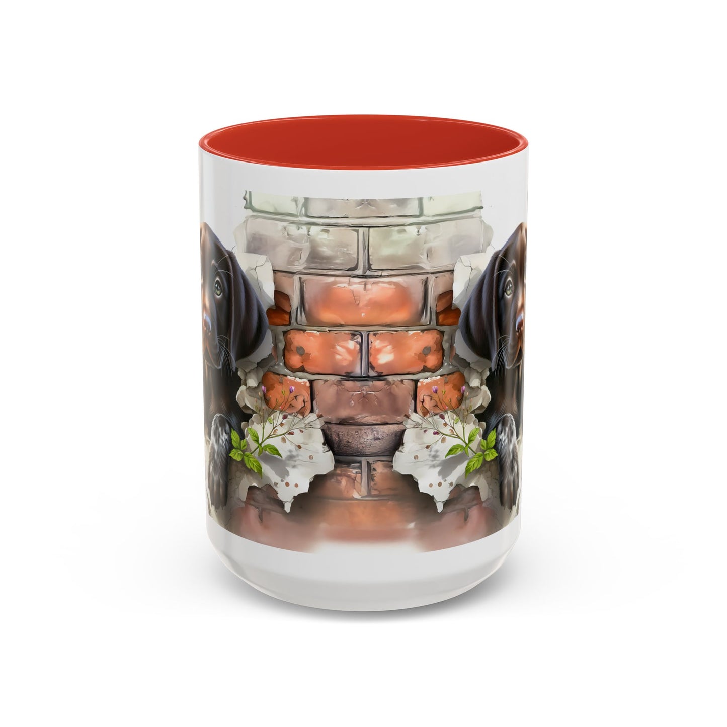 🐶🍫 Chocolate Lab Puppy Accent Mug – Sweet Brown Pup Coffee Cup ☕💛