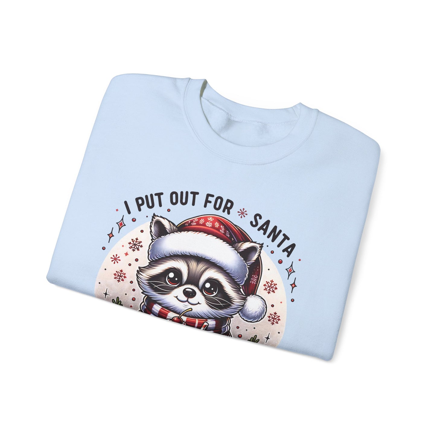 🎄🦝 “Naughty Raccoon Cocoa” Christmas Crewneck – Cute, Cozy & A Little Cheeky