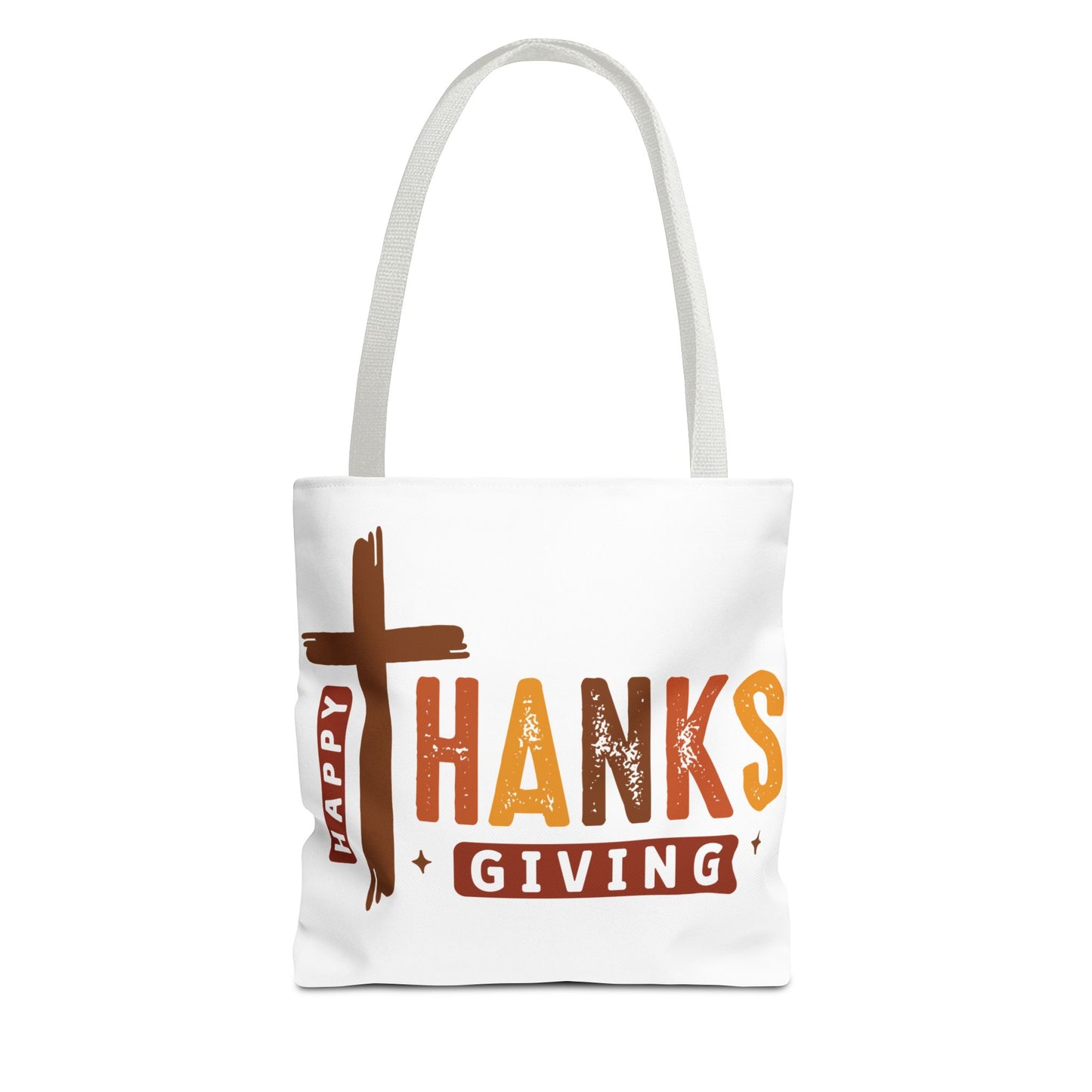 ✝️ Happy Thanksgiving Cross Tote – Faith & Gratitude in Fall Colors 🍂