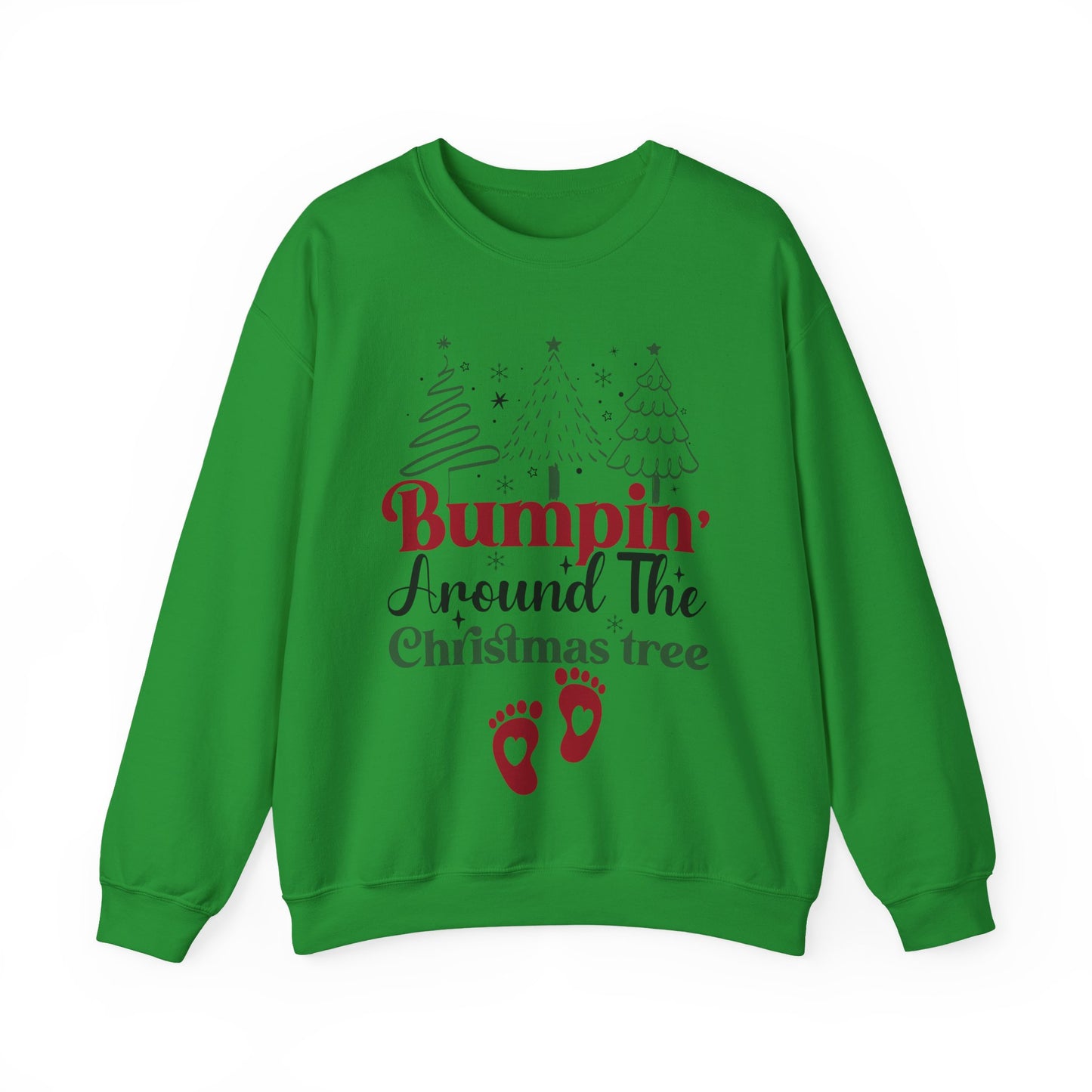 🎄👶 Bumpin’ Around the Christmas Tree Sweatshirt – Cute Holiday Maternity Top ❤️
