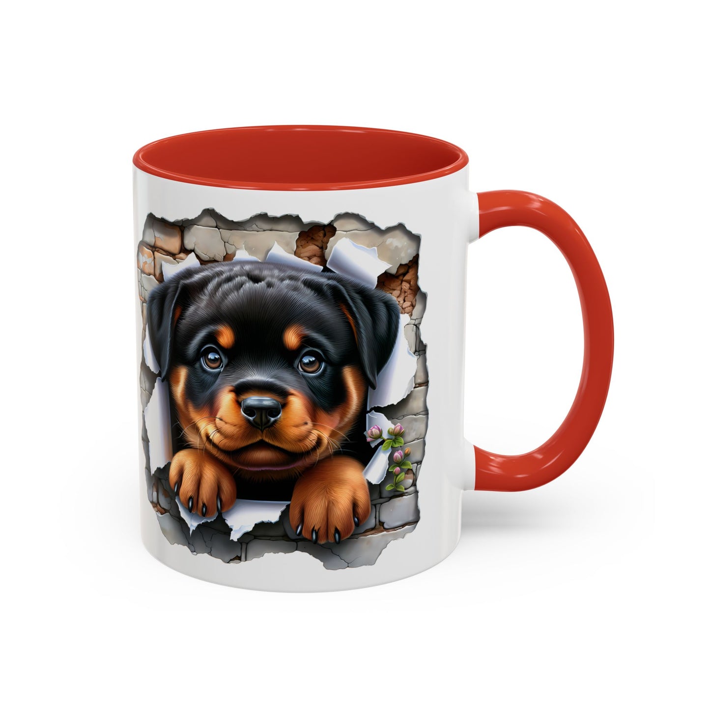 🐾☕ Rottweiler Puppy Accent Mug – Sweet Breakthrough Pup Design ✨