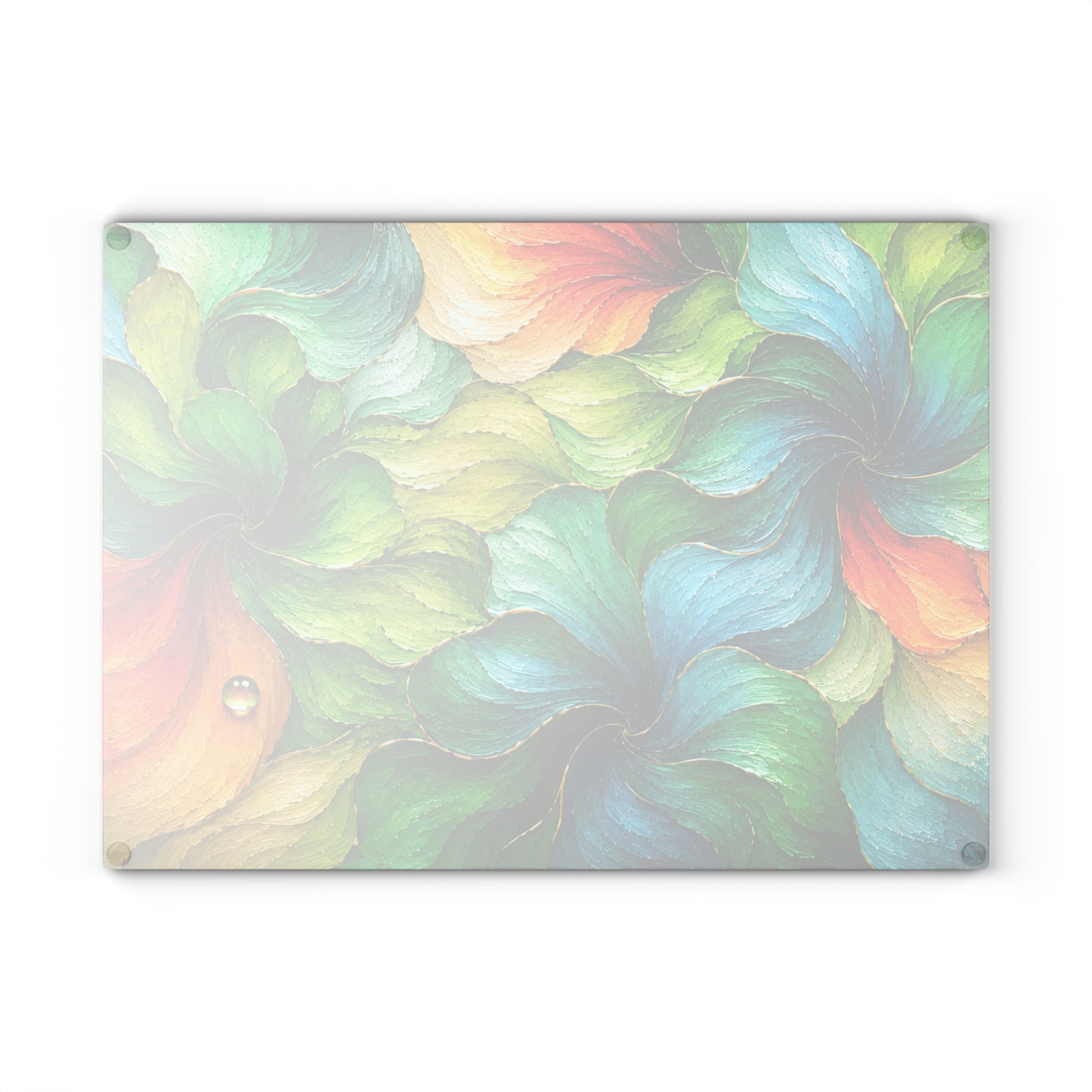 Colorful Abstract Swirl Glass Cutting Board – Vibrant Modern Art Kitchen Decor