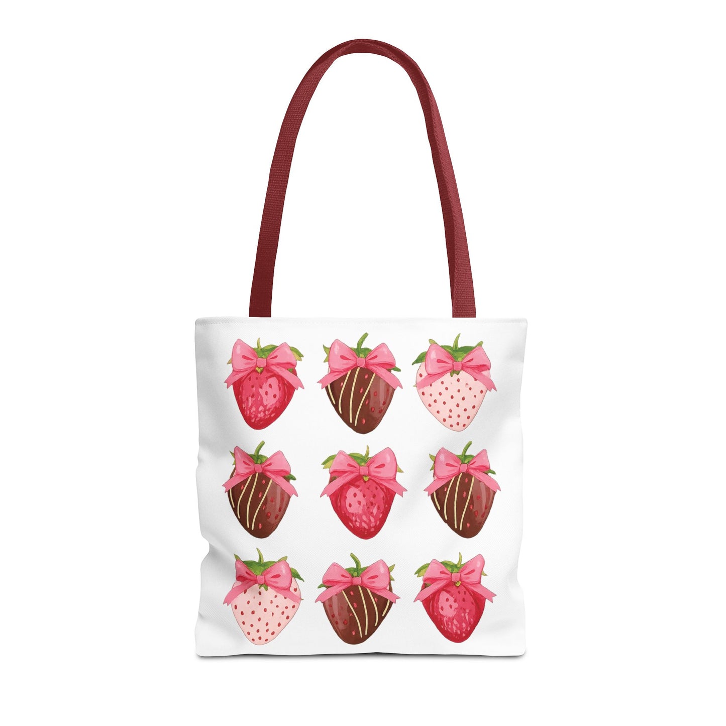 🍓 Chocolate-Covered Strawberry Tote Bag – Sweet, Stylish & Practical 🍫