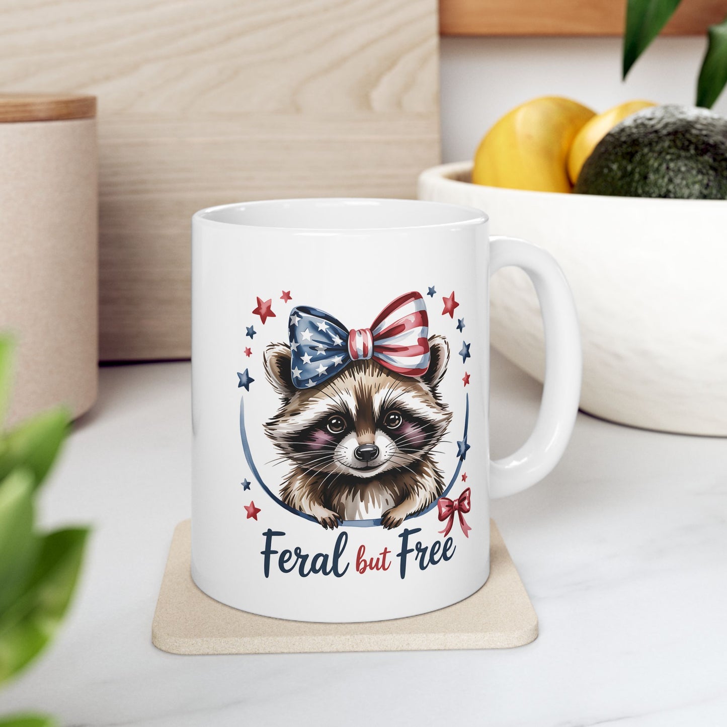 🦝 Feral but Free Raccoon Mug – Celebrate the Spirit of Freedom with This Adorable Mug! USA