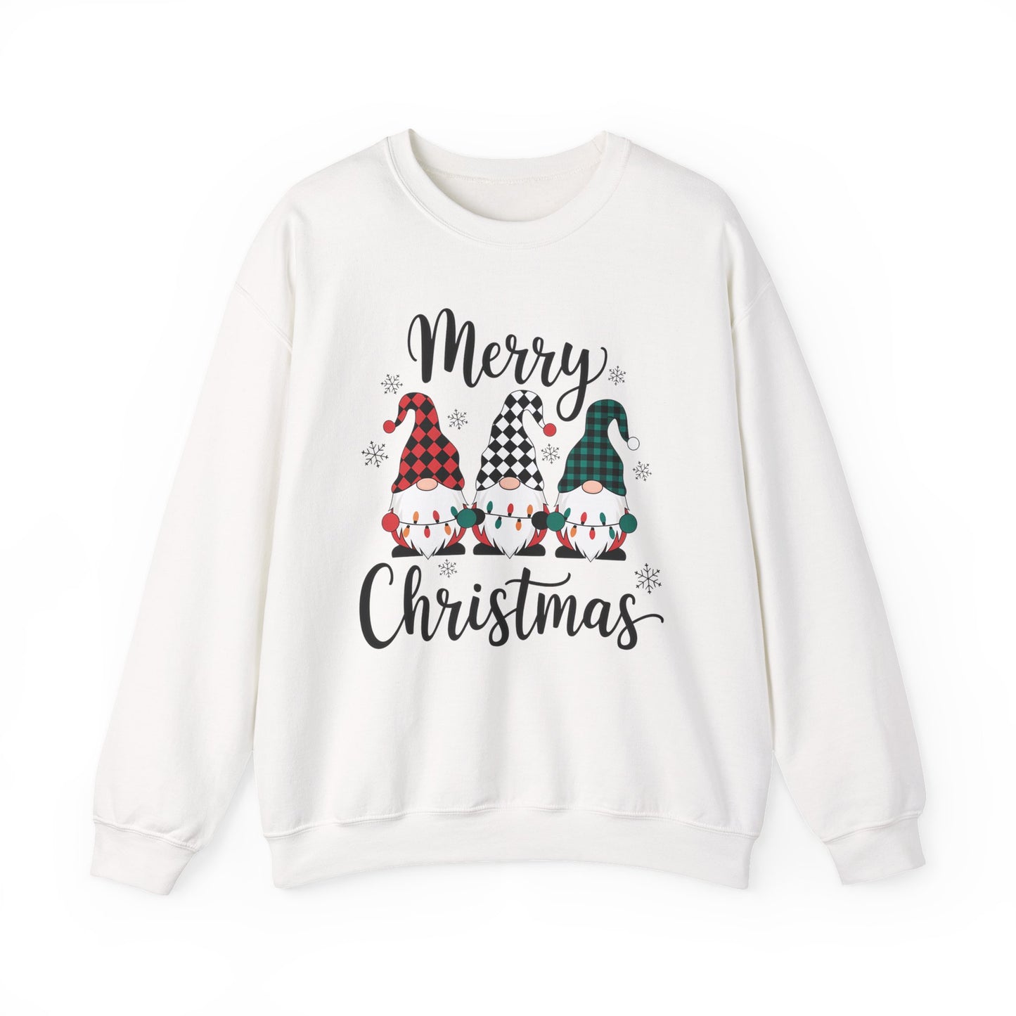 🎅✨ Merry Gnome Lights Sweatshirt – Whimsical Scandinavian Holiday Charm