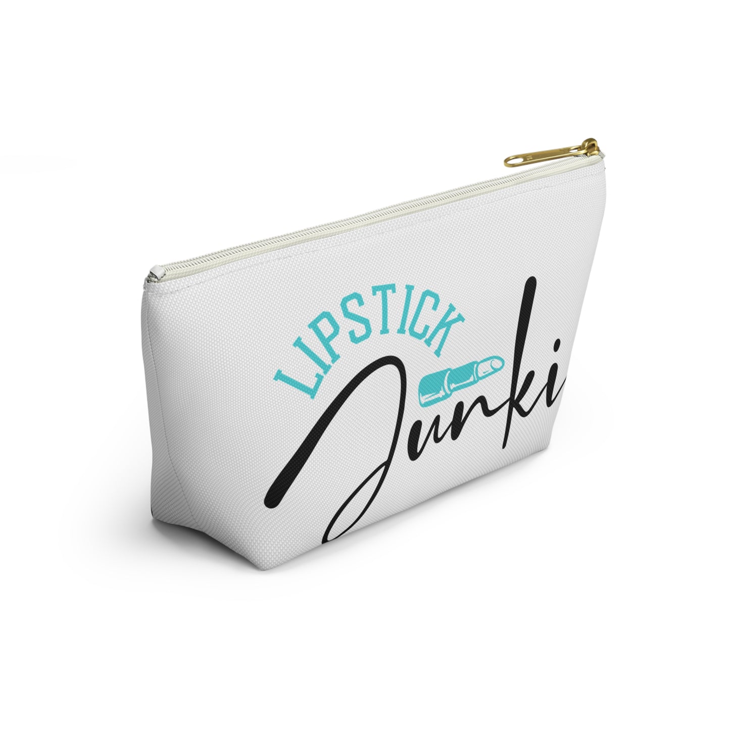 Accessory Pouch – "Lipstick Junkie" Teal Makeup Bag
