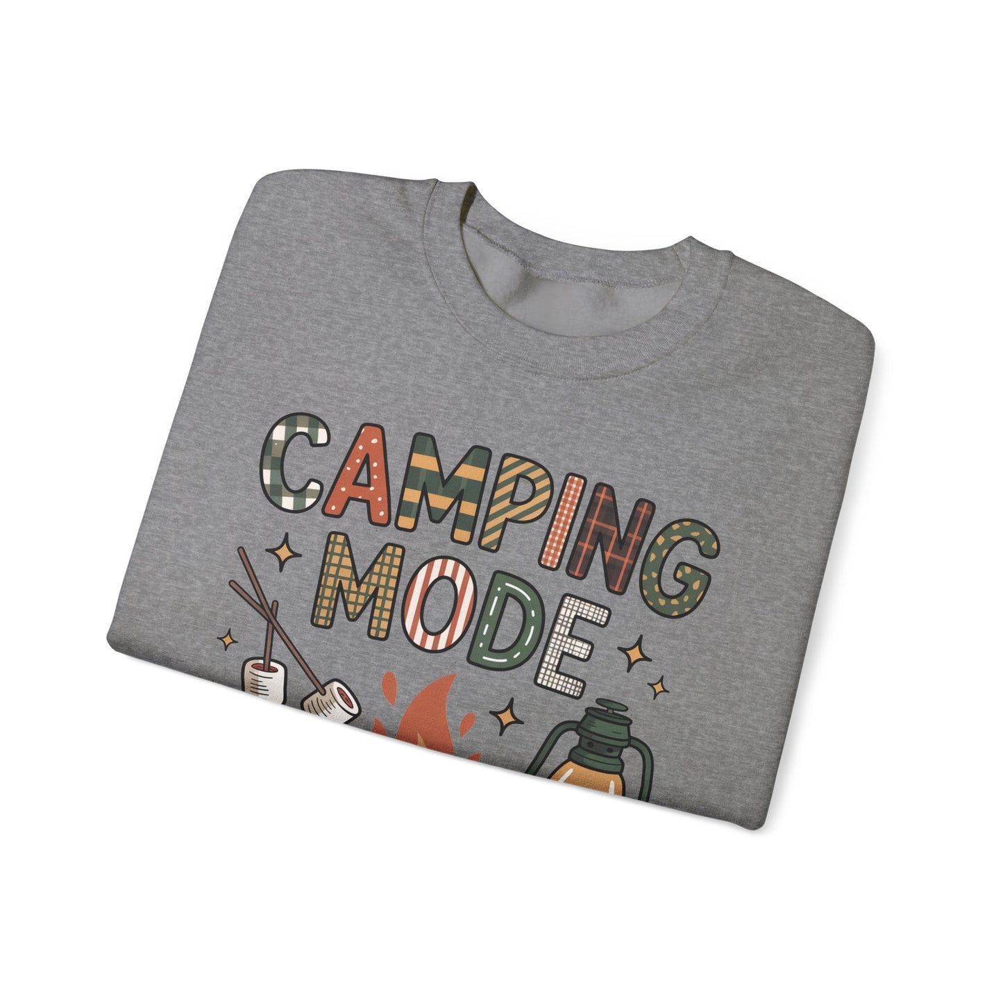 🍂🔥 Camping Mode Sweatshirt – S’mores, Campfires & Cozy Vibes 🏕️☕