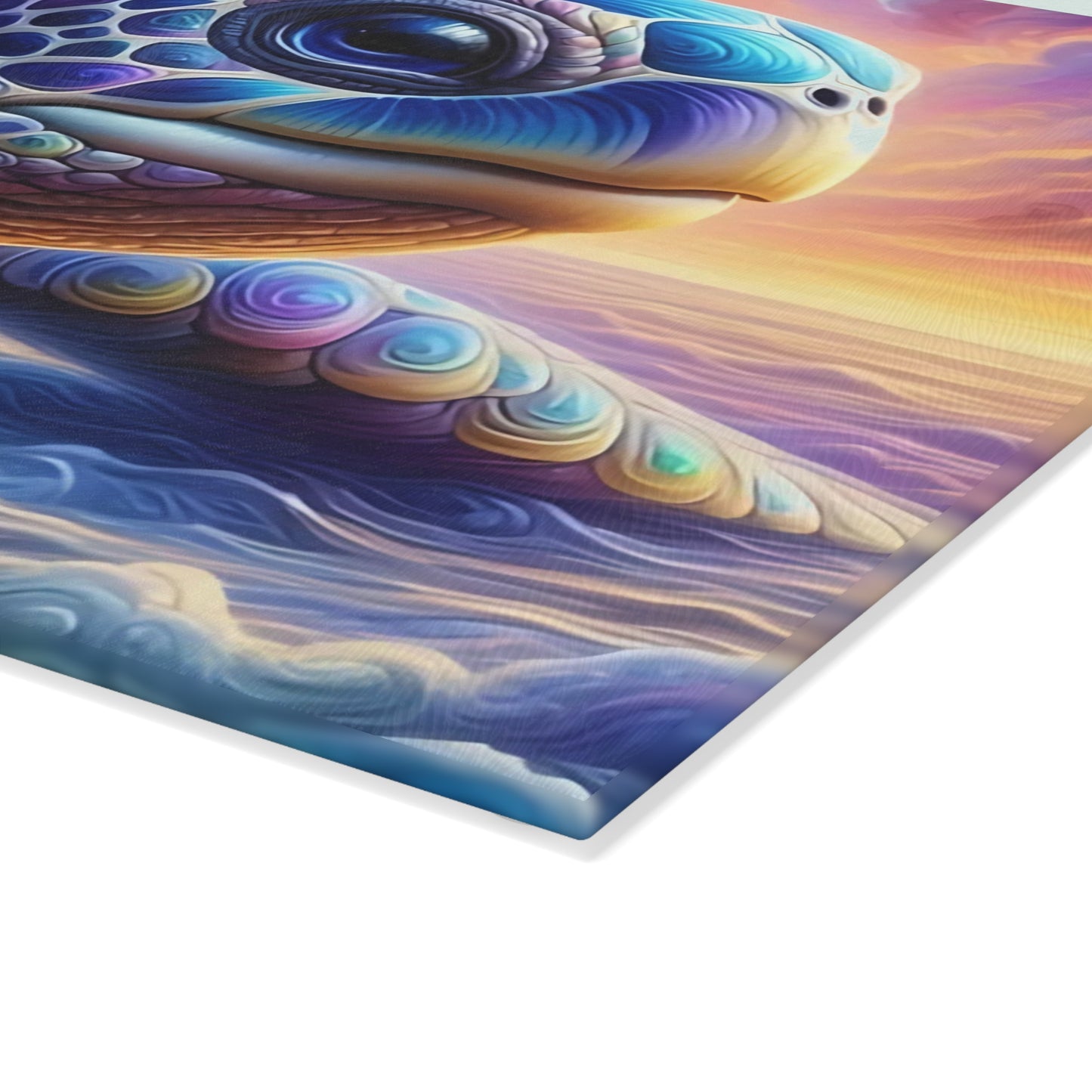 Up Close Sea Turtle Glass Cutting Board – Coastal Ocean Kitchen Décor