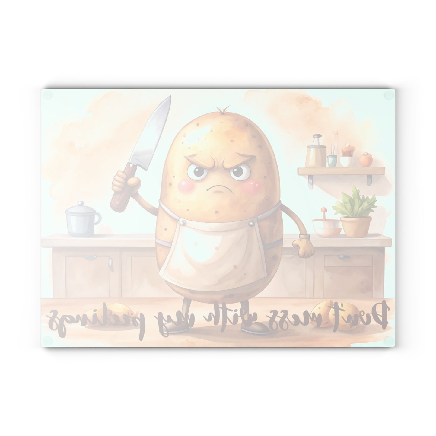 🥔 Don’t Mess With My Peelings – Funny Potato Cutting Board