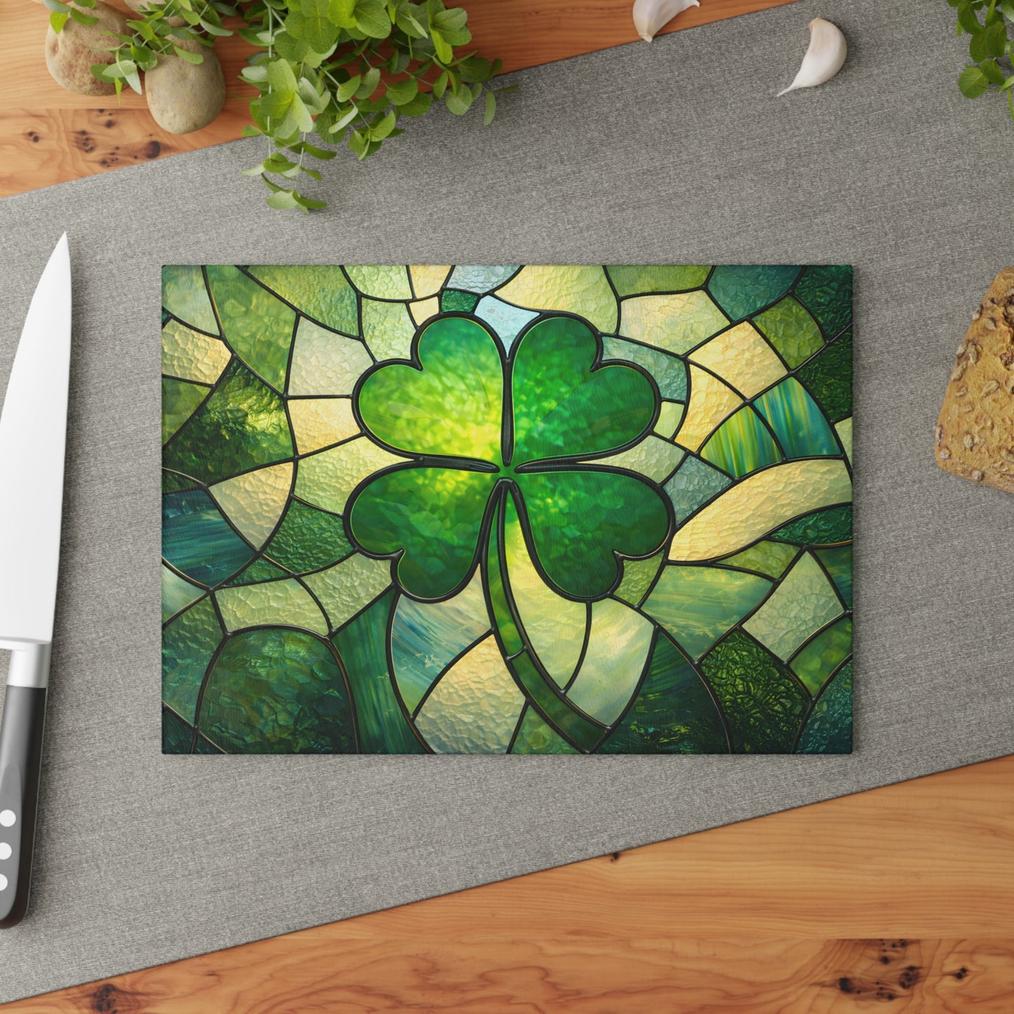 Emerald Valley Rainbow Glass Cutting Board – St. Patrick’s Day Kitchen Décor