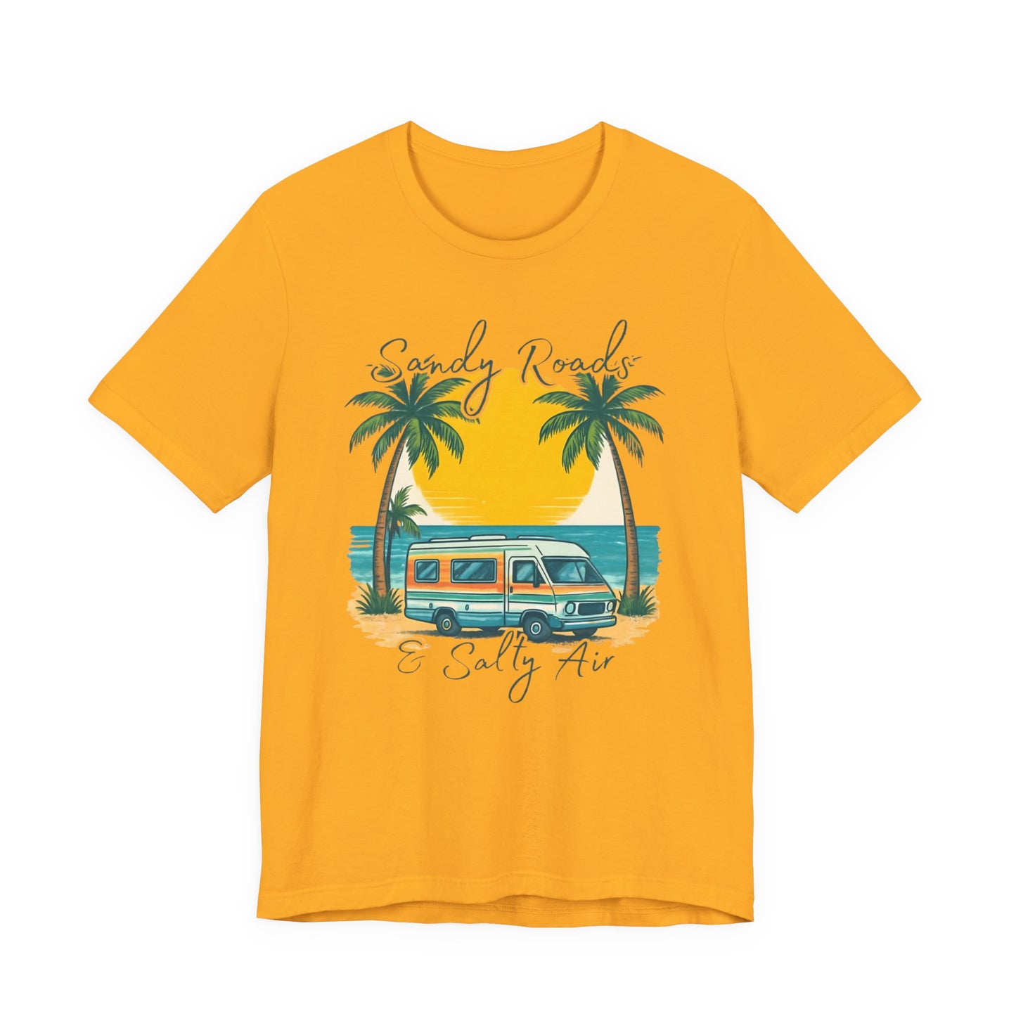 Camiseta Sandy Roads &amp; Salty Air: Camisa playera ligera para mujer para días costeros y ambiente veraniego.
