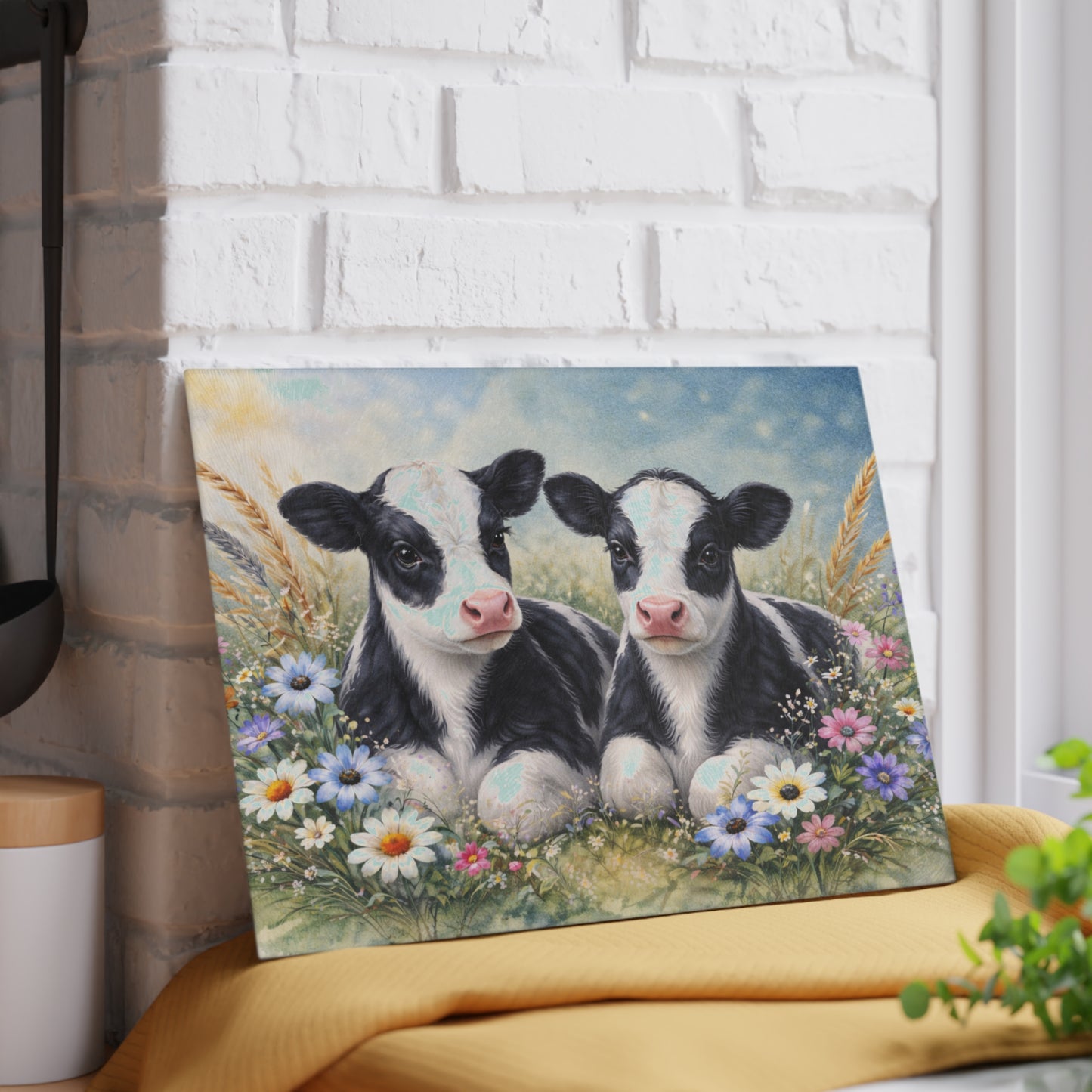 Adorable Calf Duo Cutting Board – Country Charm for Your Kitchen