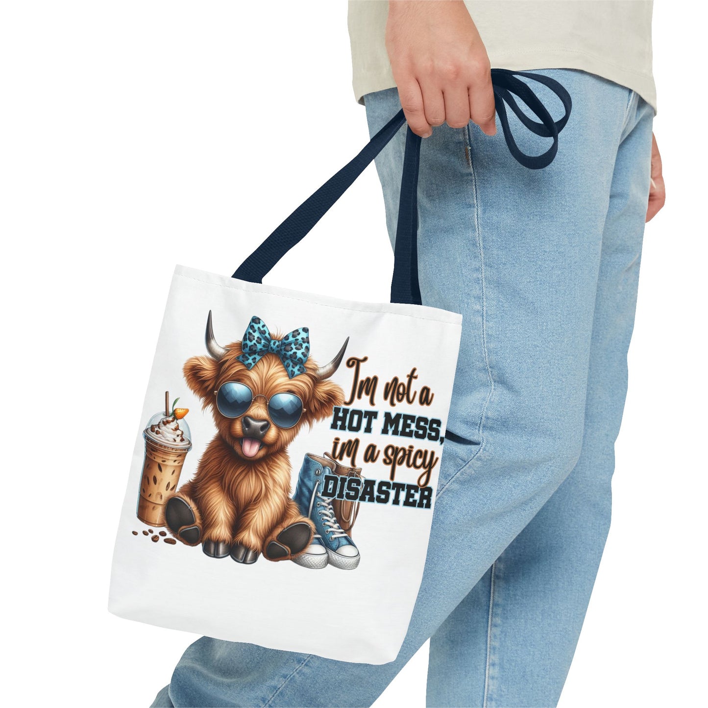 Bolsa de tela Highland Cow: «No soy un desastre picante, soy un desastre picante».
