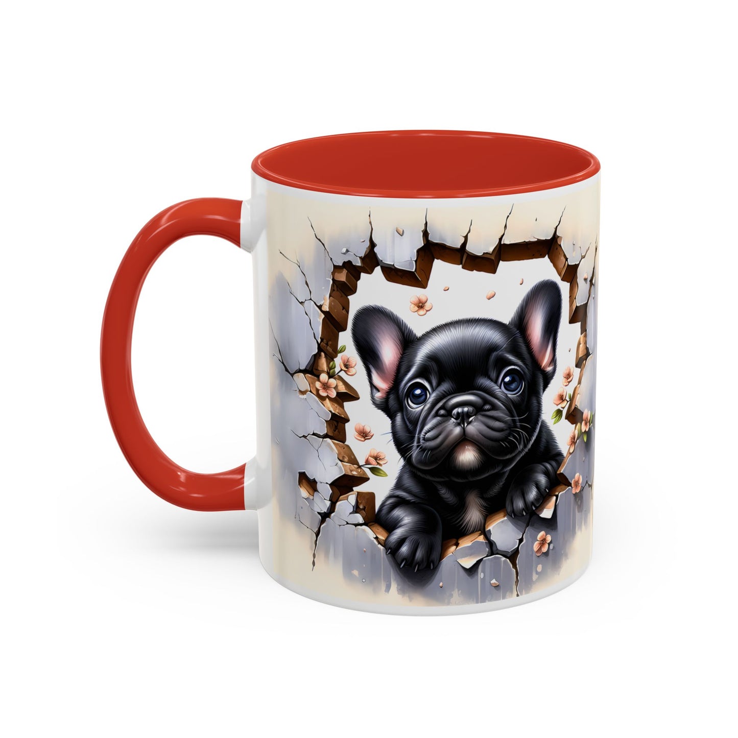 🐾☕ Black French Bulldog Puppy Accent Mug – Cute Breakthrough Pup Design ✨