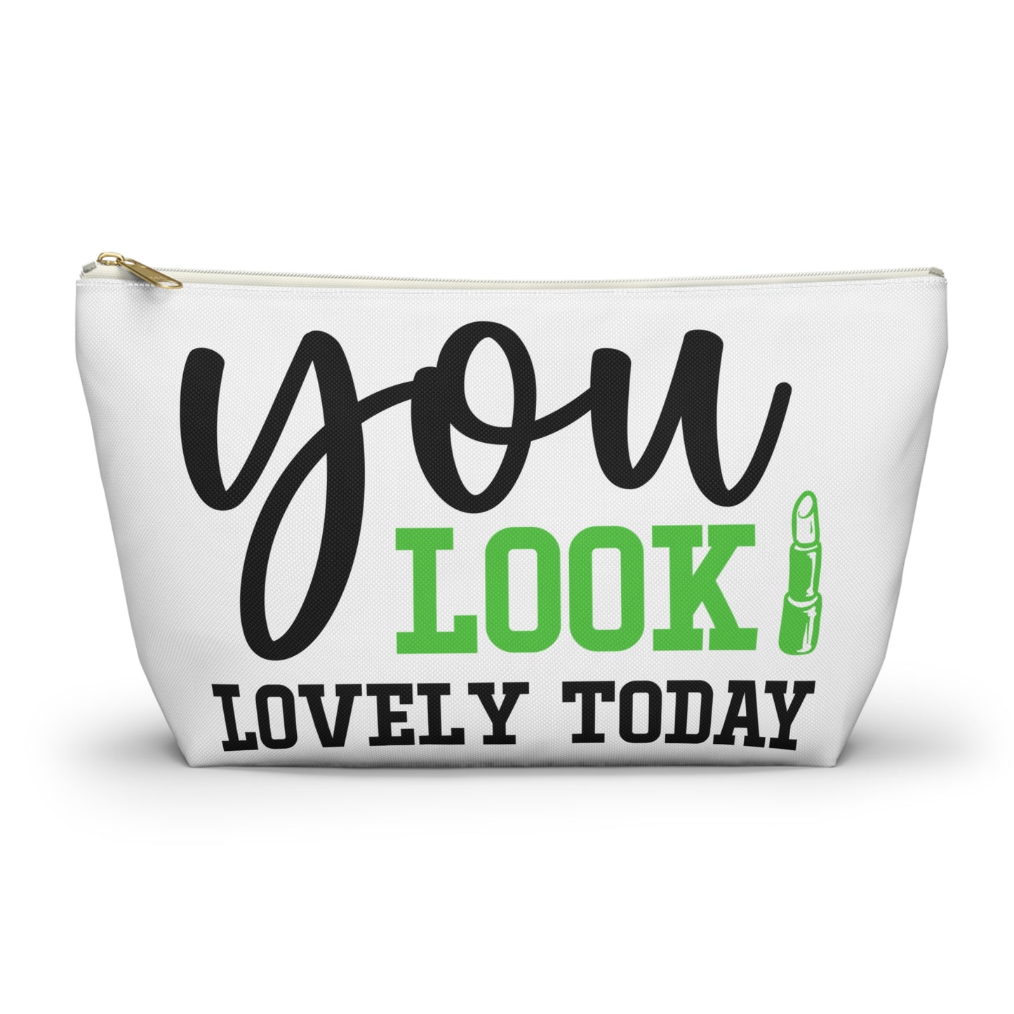 Accessory Pouch – "You Look Lovely Today" Green Makeup Bag