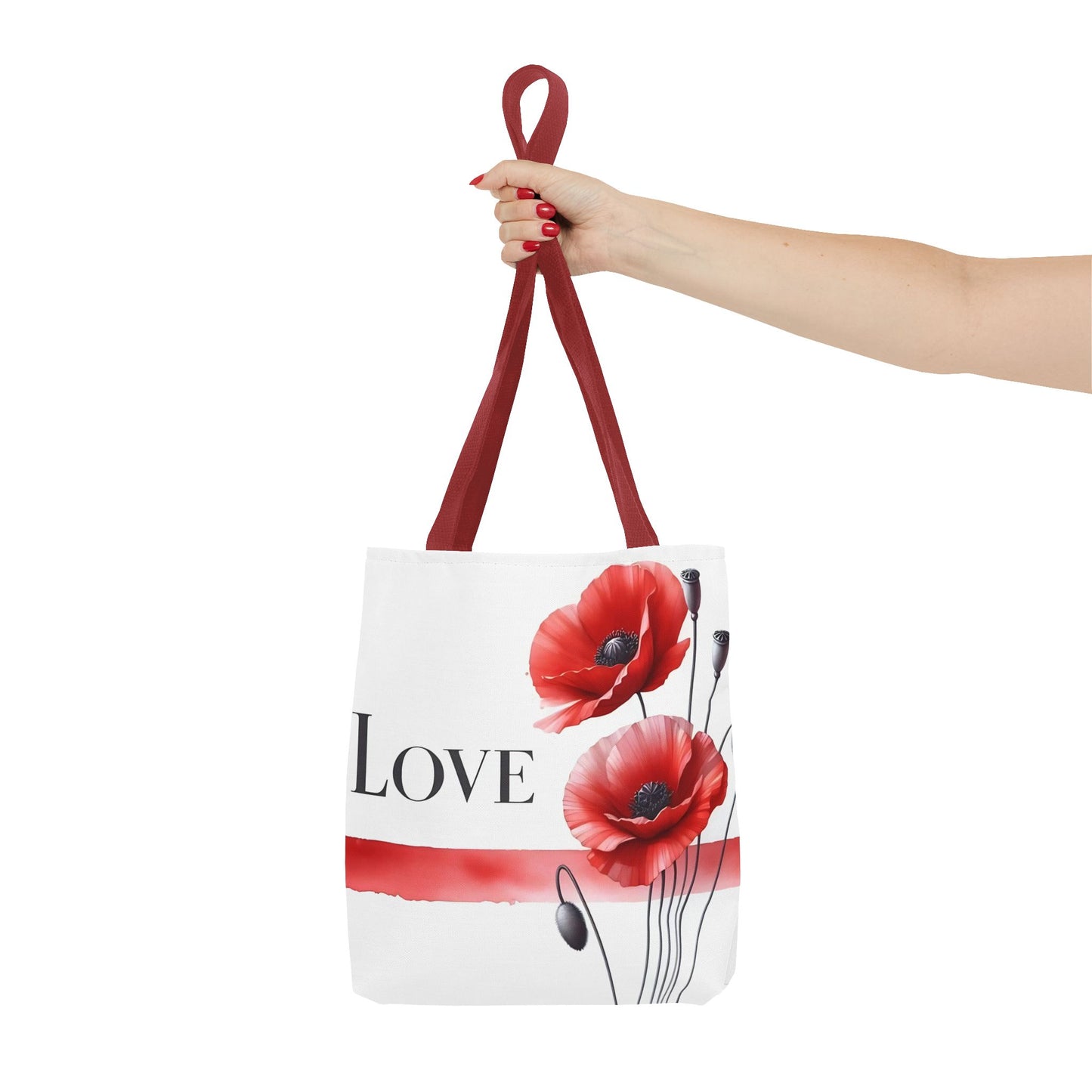 ❤️ Bolso Tote Floral Rojo “Love” – Atrevido, Hermoso y Lleno de Corazón