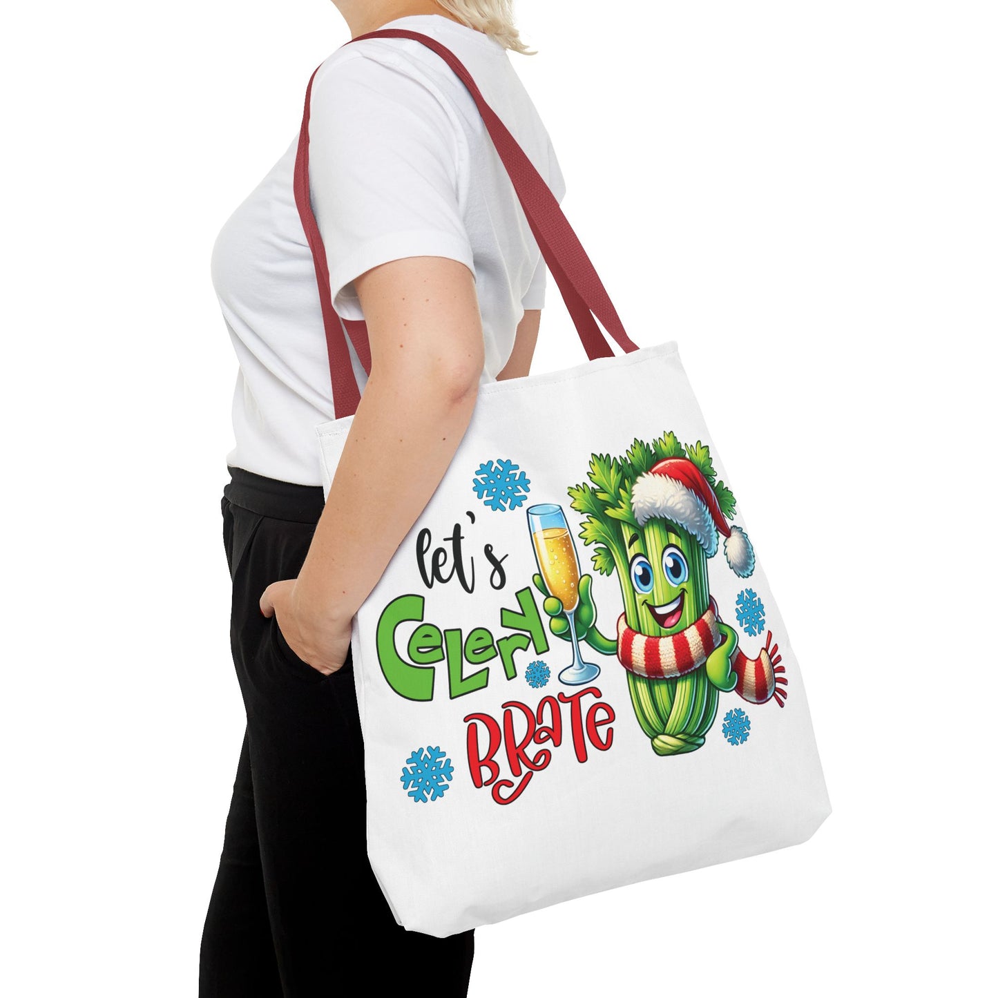🥂 Let’s Celery-brate Christmas Tote Bag – Fun, Festive & Eco-Friendly 🎄