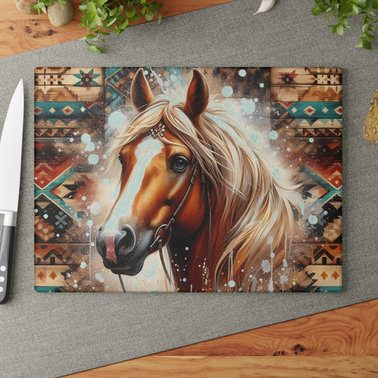 🐎🌵 Western Horse Cutting Board – Rustic Boho Aztec Kitchen Décor 🤎✨