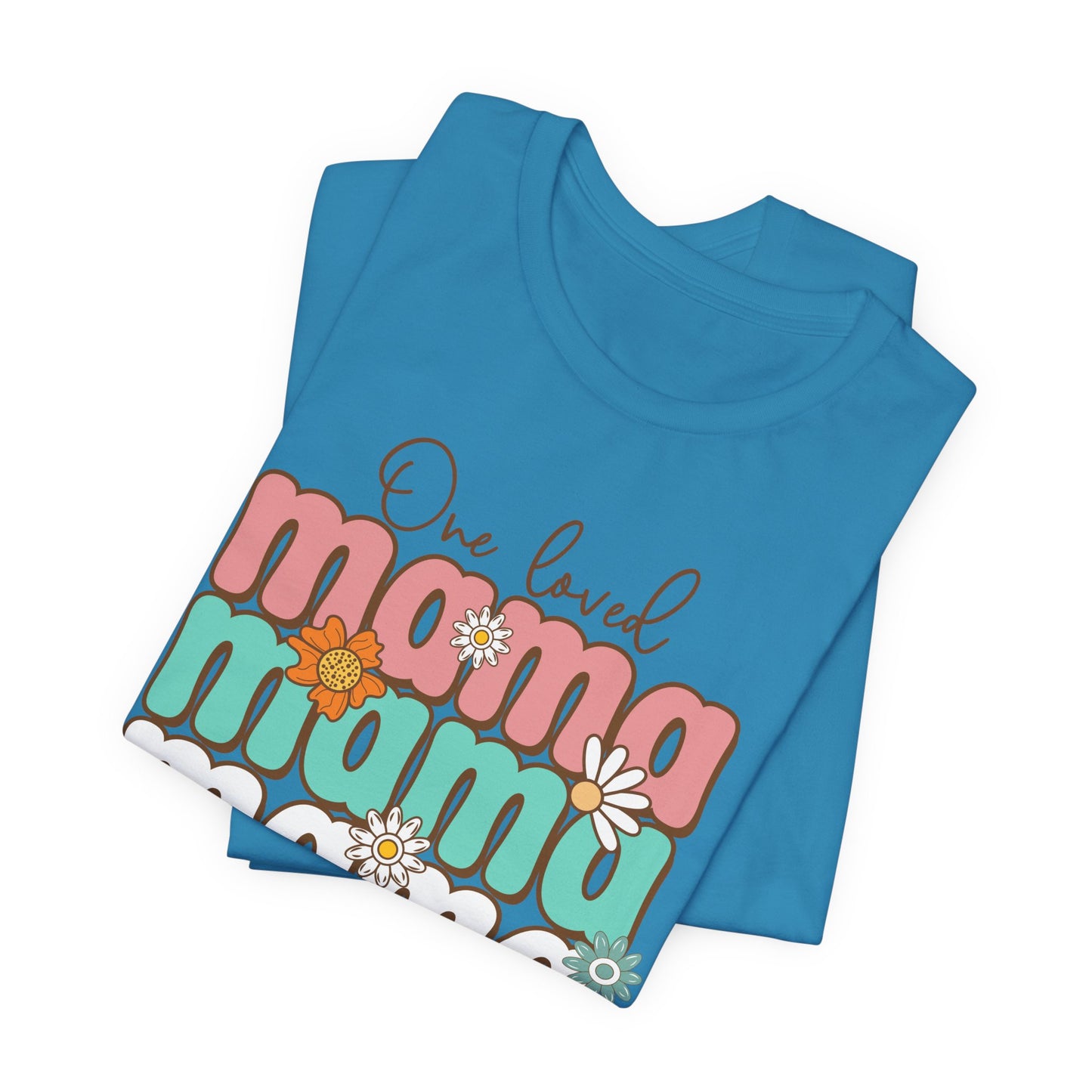 👕 Mama, Mama, Mama, Mama Boho-Style T-Shirt – Joyful Chaos of Motherhood 🌿
