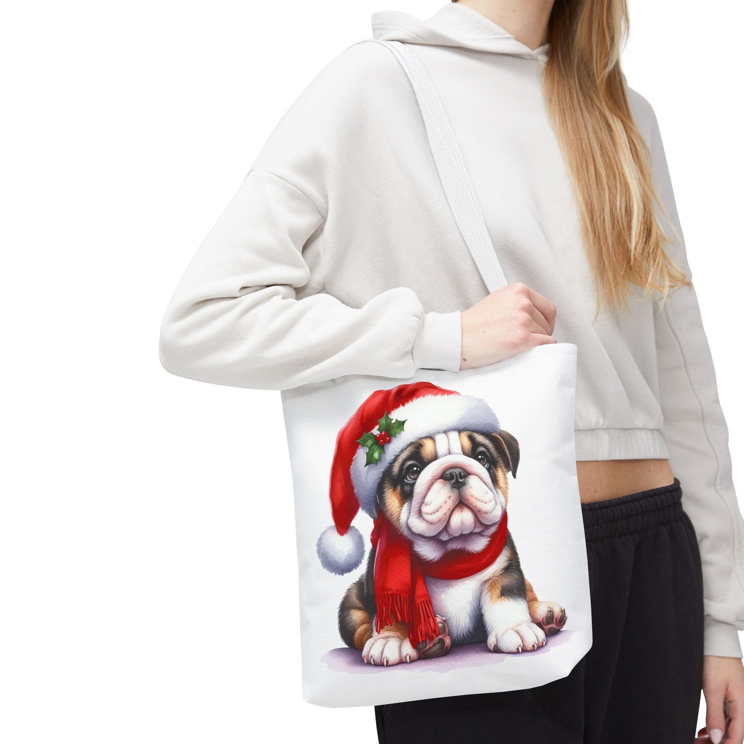 🎅 Bulldog Christmas Tote Bag – Cozy Holiday Style for Dog Lovers 🐾