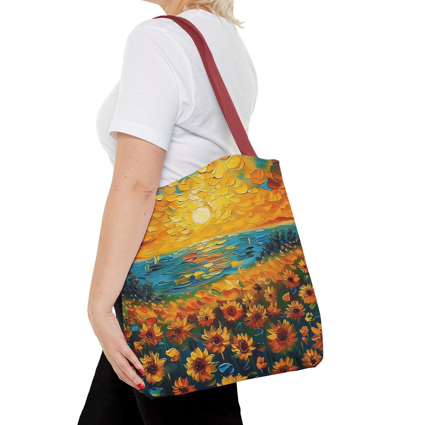 🌻 Girasoles al Atardecer – Bolso Tote Vibrante y Artístico 🌅