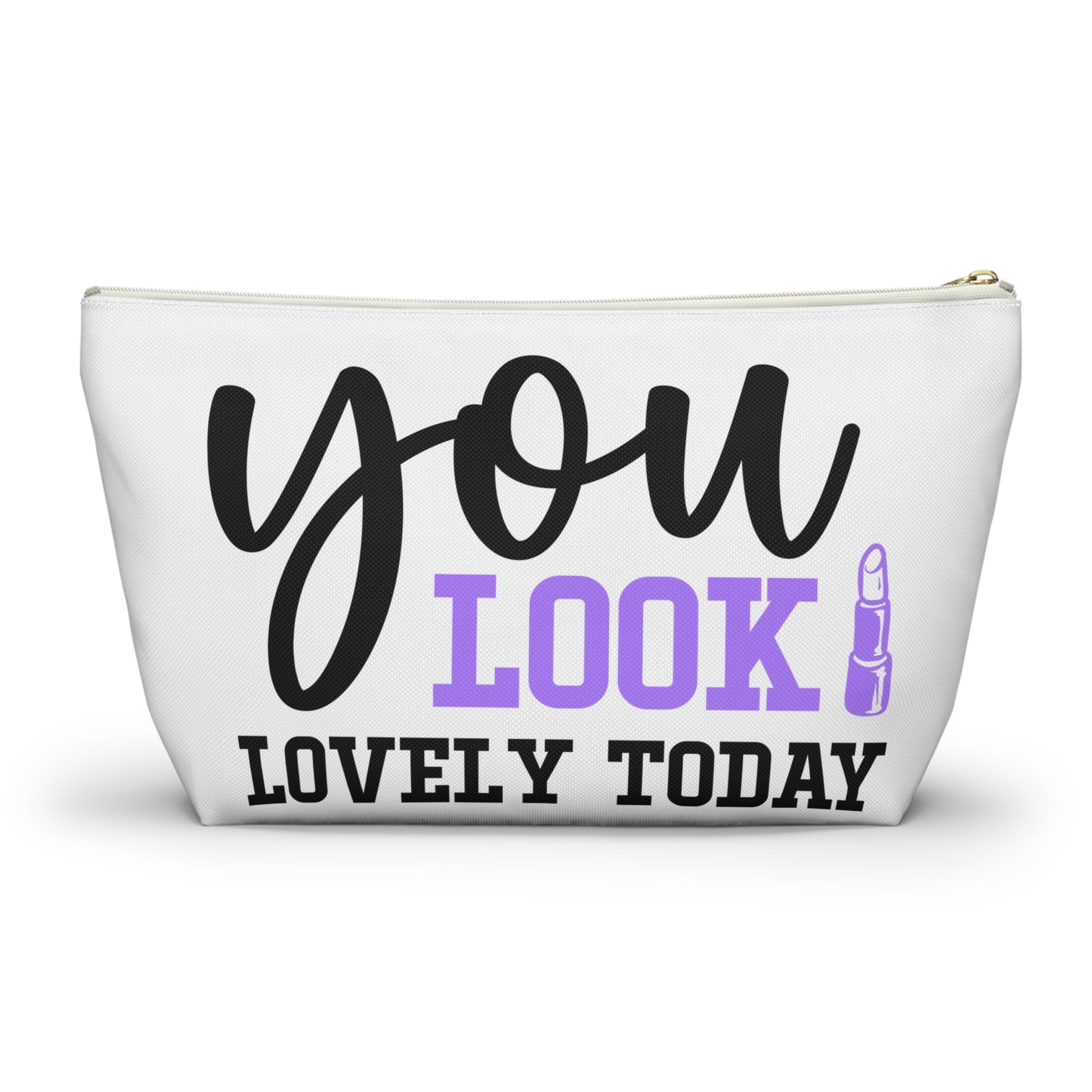 Accessory Pouch – "You Look Lovely Today" Purple Makeup Bag