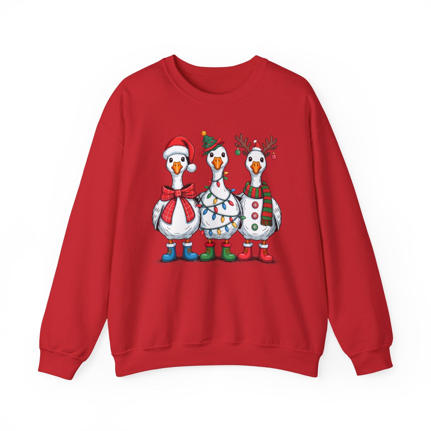 🪿🎄 Festive Goose Trio Sweatshirt – Whimsical Holiday Cheer in Cozy Style
