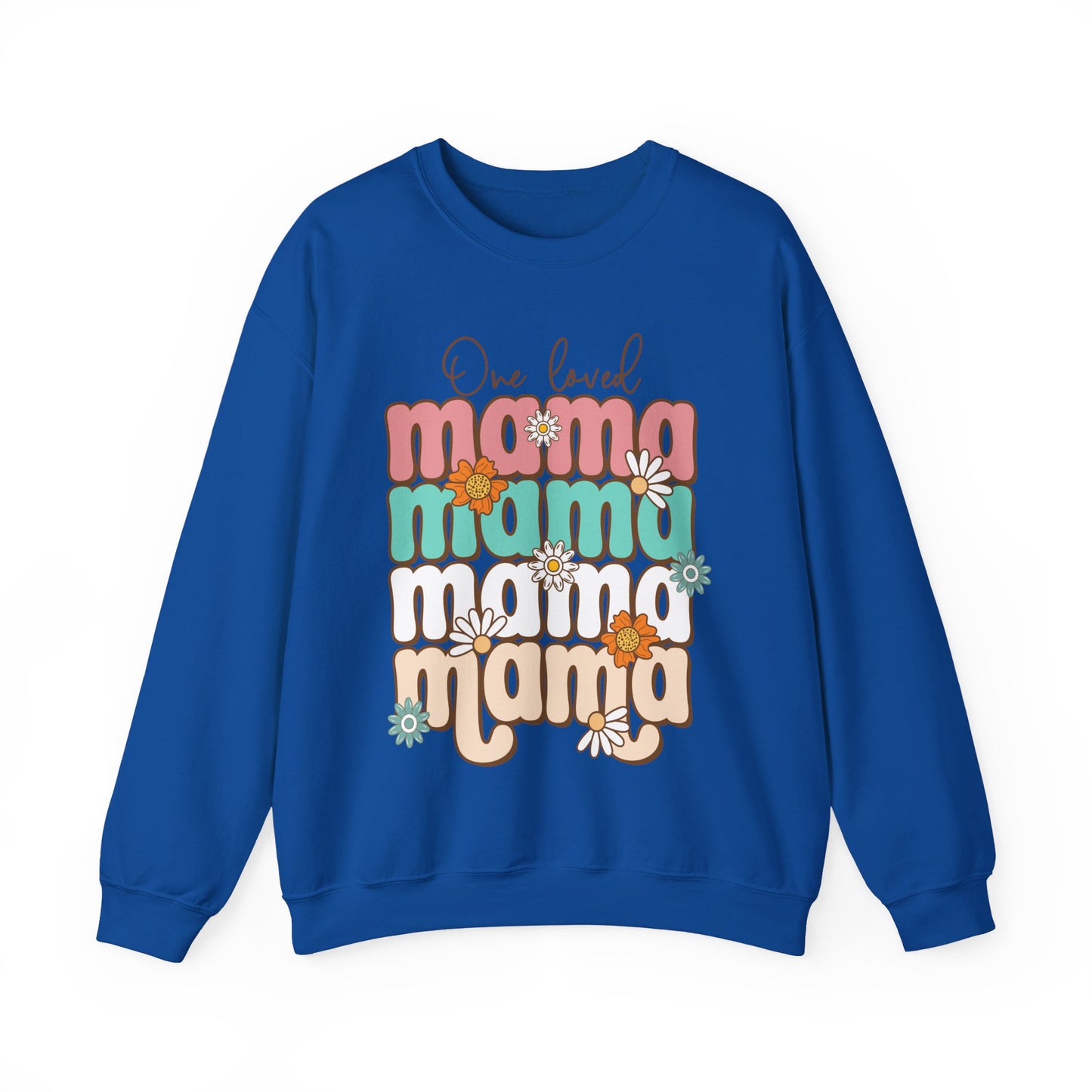 🌼💖 One Loved Mama Sweatshirt – Retro Floral Motherhood Crewneck