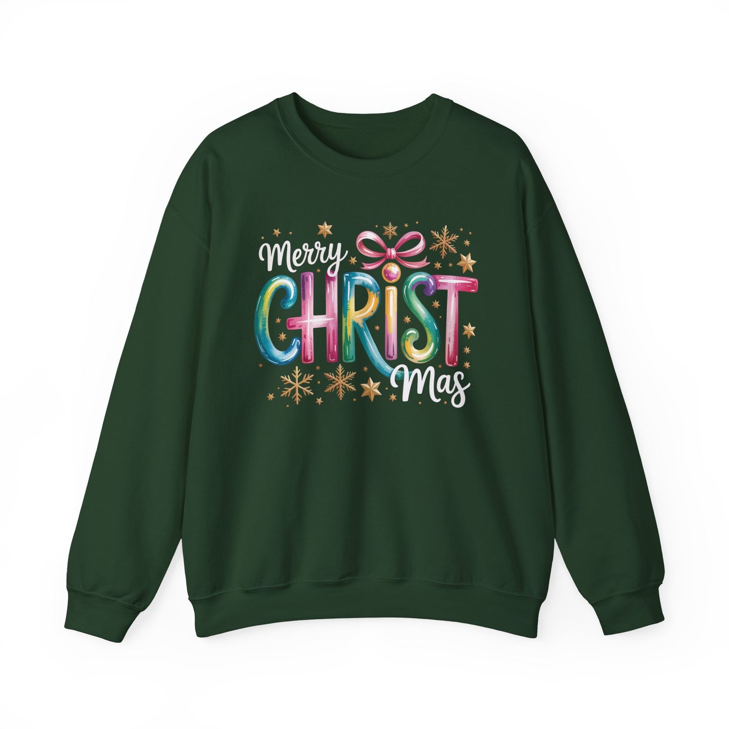 🎄🌈 Merry Christmas Rainbow Sweatshirt – Colorful Holiday Cheer ✨