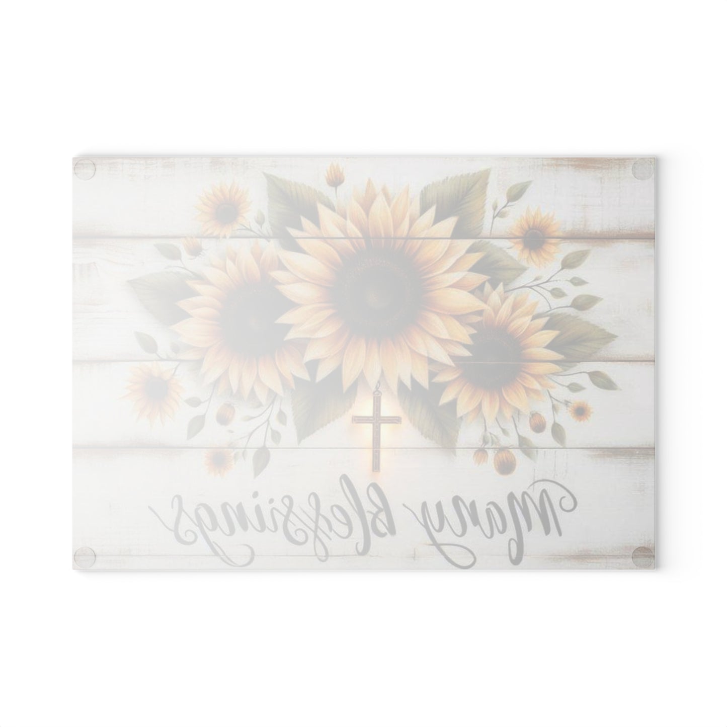 Tabla de cortar de vidrio inspiradora, regalo de Pascua, cruz y flores, ideal para regalar, decoración inspirada en la fe, decoración de cocina, regalos cristianos.