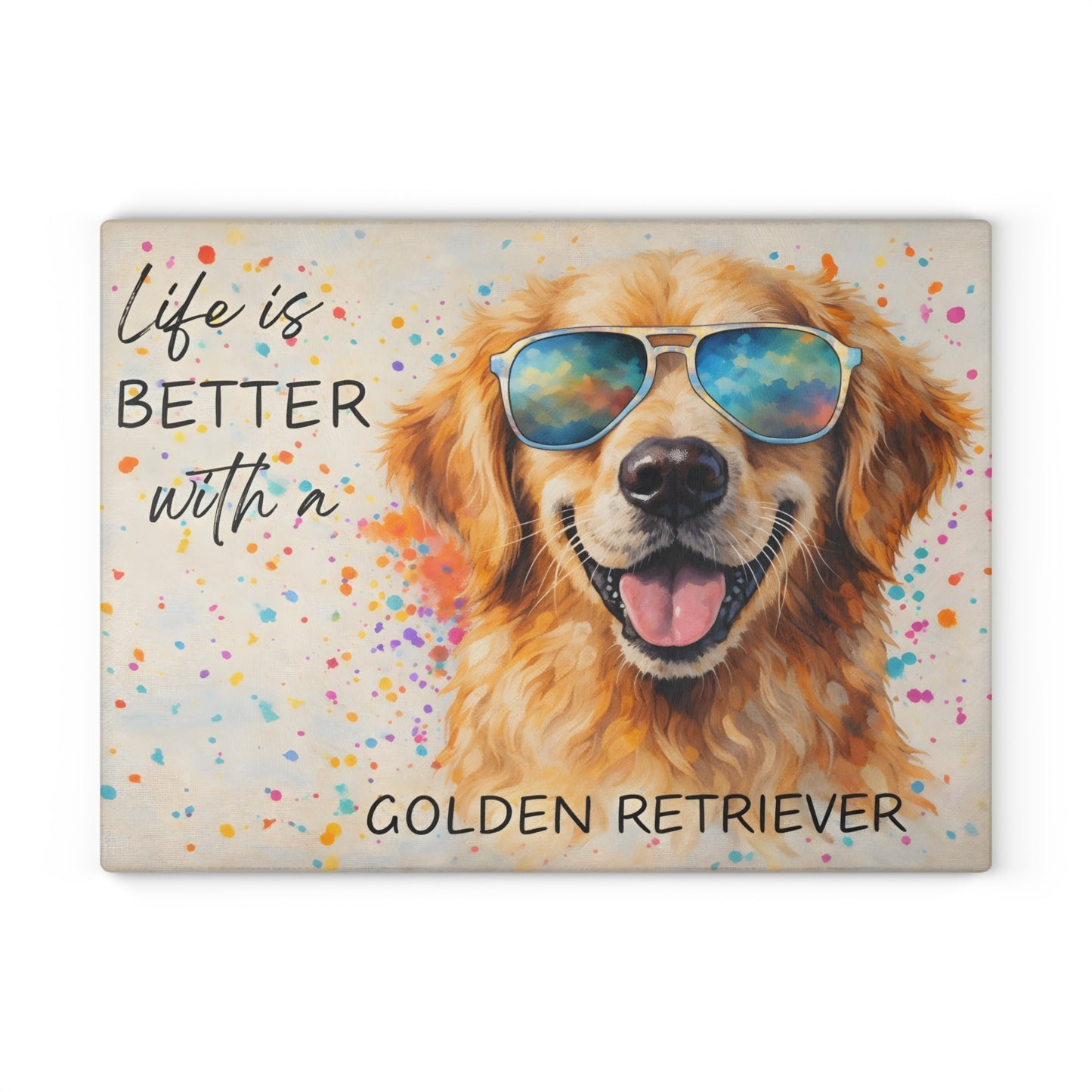 Golden Retriever Glass Cutting Board – Sunny Smiles & Kitchen Style