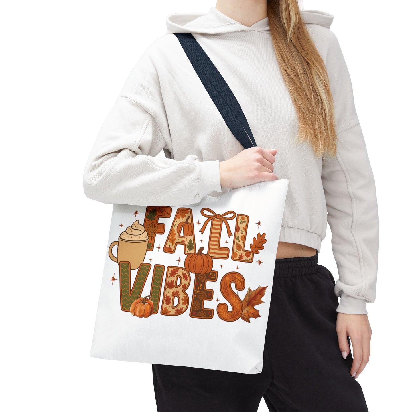 🍁 Fall Vibes Tote Bag – Cozy Comfort for Your Autumn Adventures 🎃☕