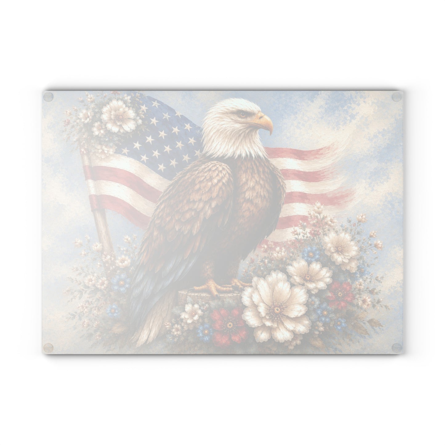 Patriotic Eagle Tempered Glass Cutting Board